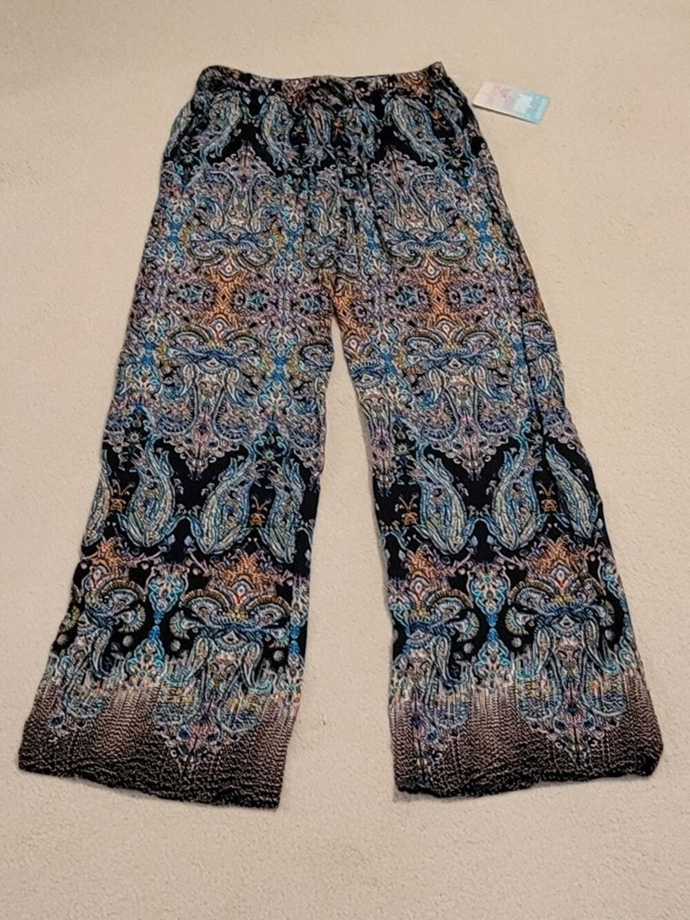 BeBop 100% Rayon Printed Pull-on Pants, Size Small
